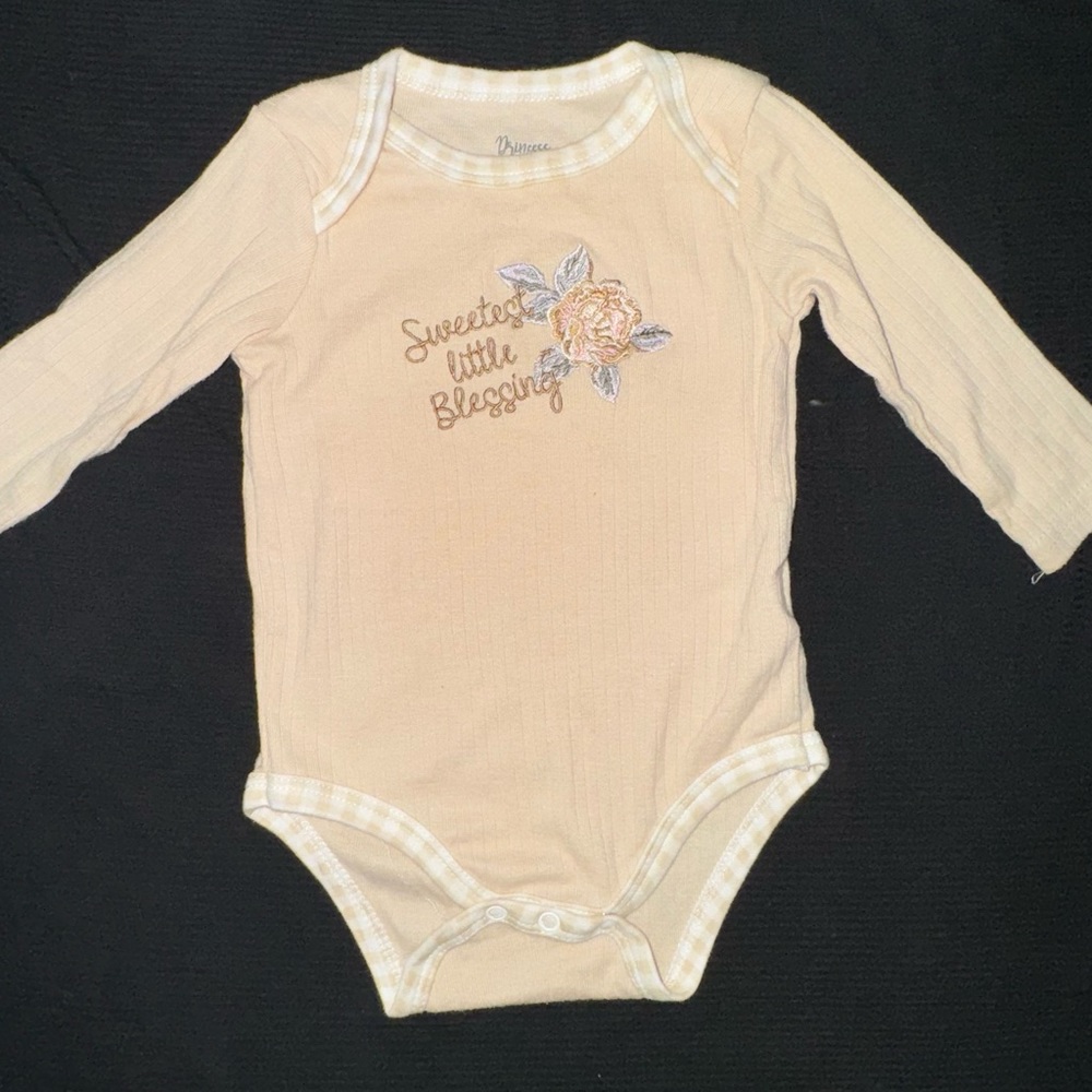 Cream Long Sleeve Bodysuit with Decorative Front